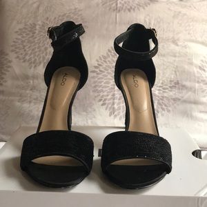 Aldo Fiolla Black Sequined Heels